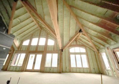 vaulted ceiling and home interior spray foam insulation